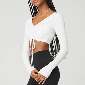ALO Ribbed Cinch Cropped Long Sleeve